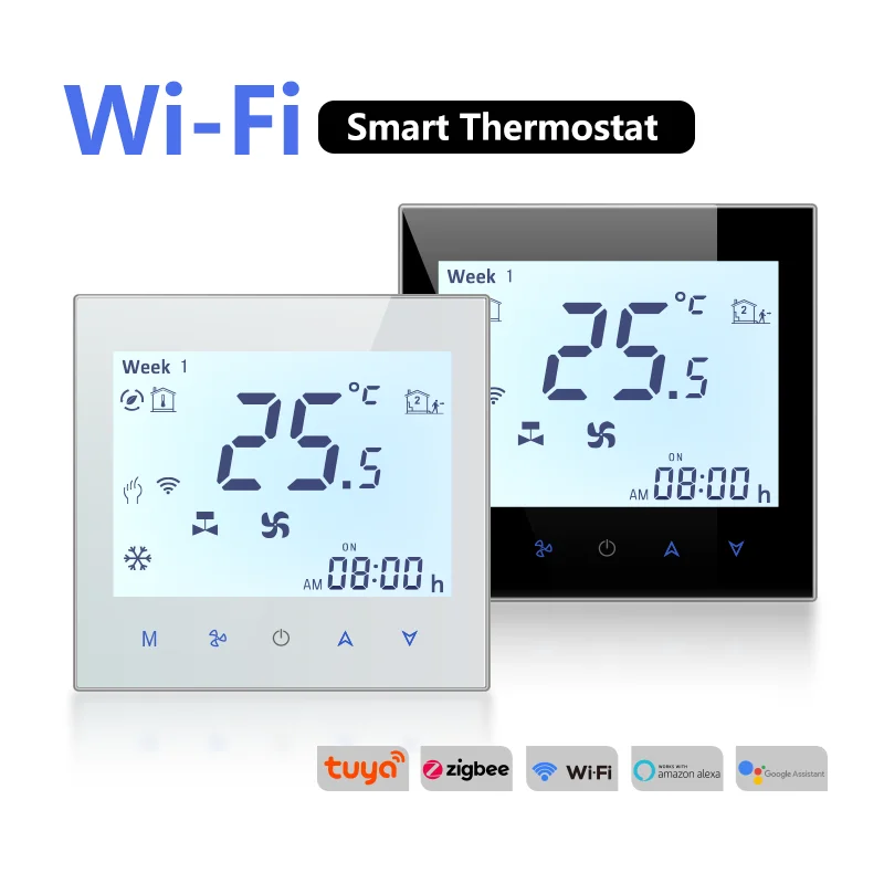 Beca BAC-1000 Matter Smart Home Central Air Conditioning Fan Coil Touch Screen Programmable Room Smart WIFI Thermostat