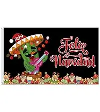 Feliz Navidad Spain House Flag 3x5 Ft Red Green Dot Xmas Winter Holiday Cactus Christmas