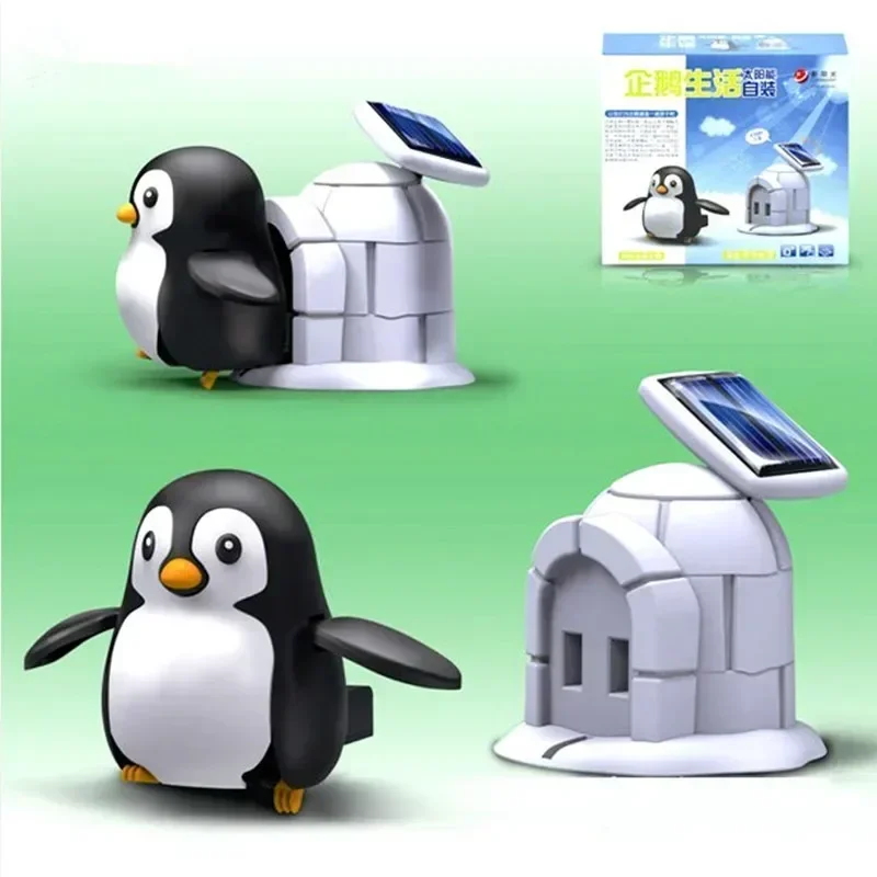 DIY Science and Education Puzzle Toy Solar Penguin Life Rechargeable KitScience Experiment DIY Material Pack Gift for Children