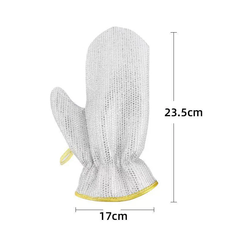 Housework Cleaning Gloves Steel Wire Ball Dishwashing Waterproof Brush Oil Bowl Artifact