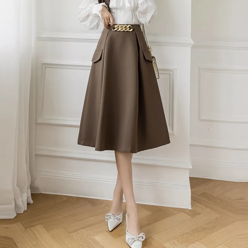 Faldas largas acampanadas para mujer, falda elegante de que combina con todo, estilo de Primavera, W886, 2022 - AliExpress Ropa de mujer