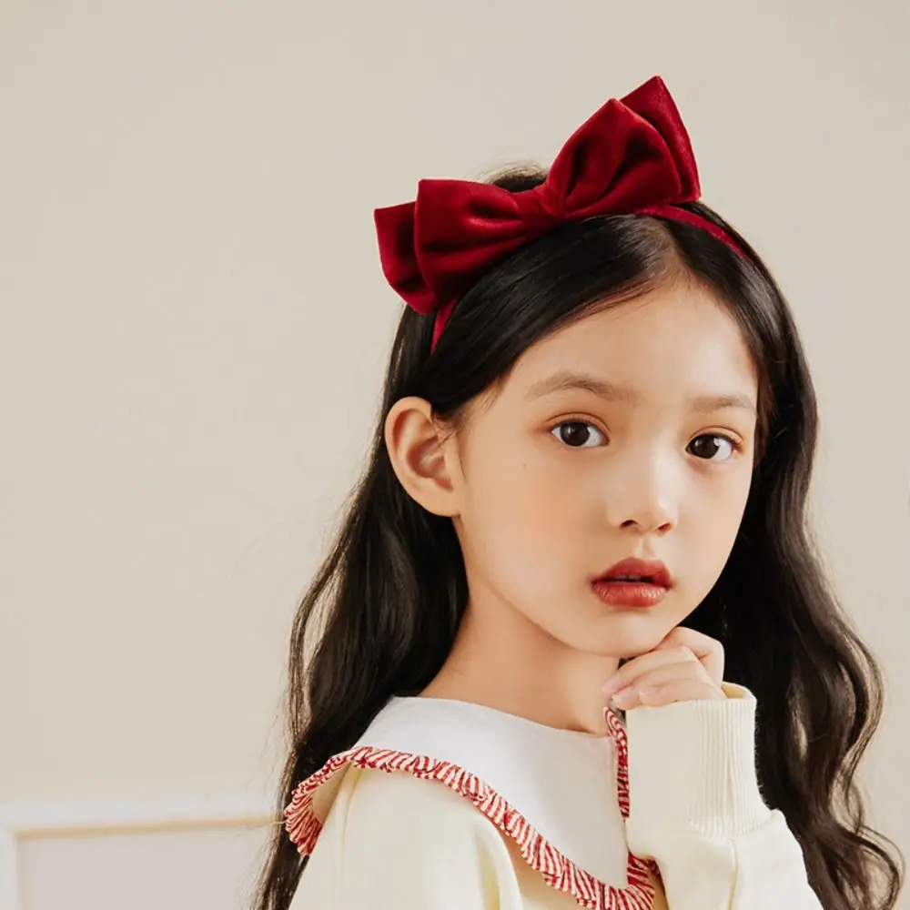 

Headband Non-slip For Girls Double Layer Bow Gift Sweet Decoration Children Hair Band Velvet Bow Hair Band Princess Hair Hoop