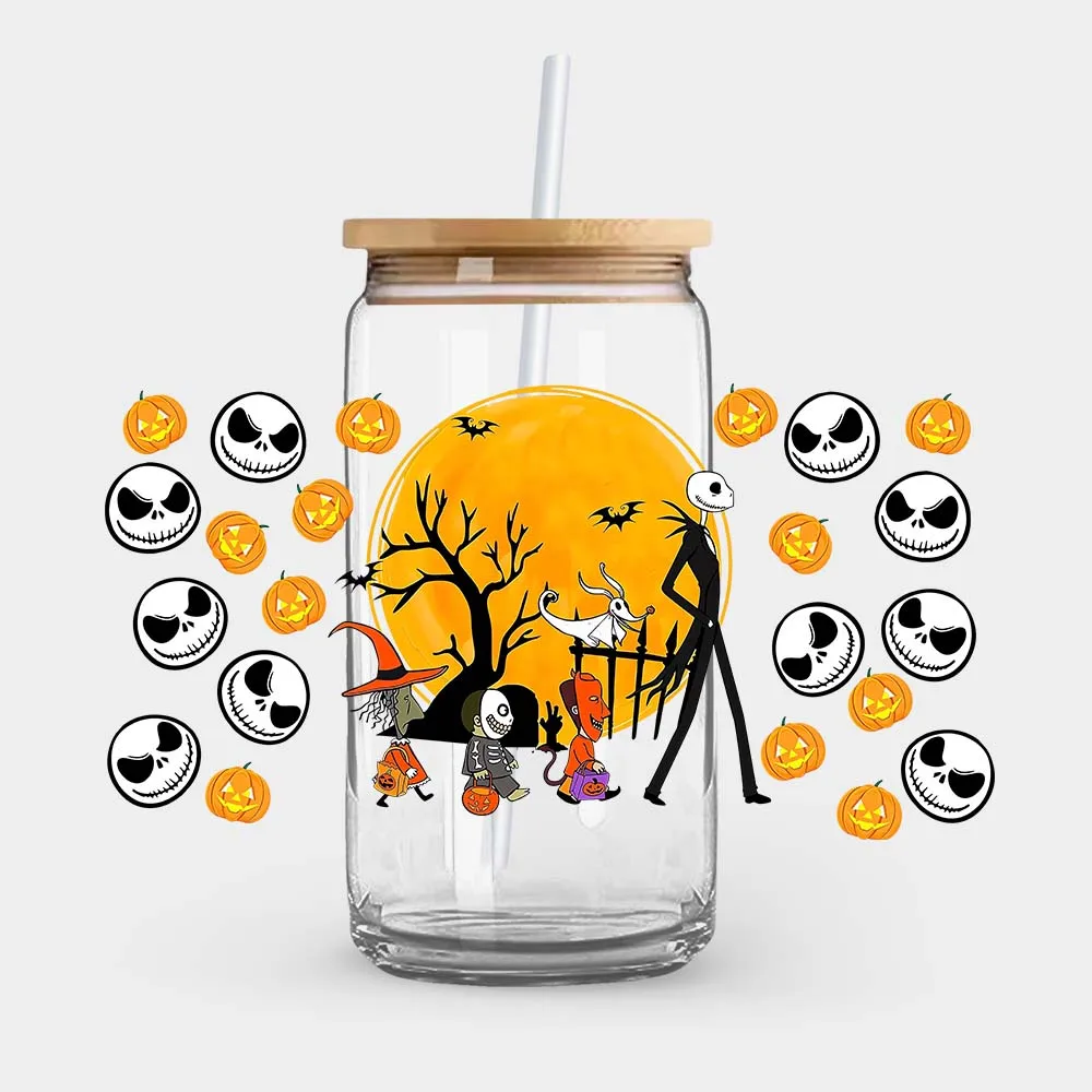 Peace Love Halloween Trick Treat Nightmare Before Christmas DTF Cup Wraps Film Self-adhesive Quirky Cup Decorations cup wraps