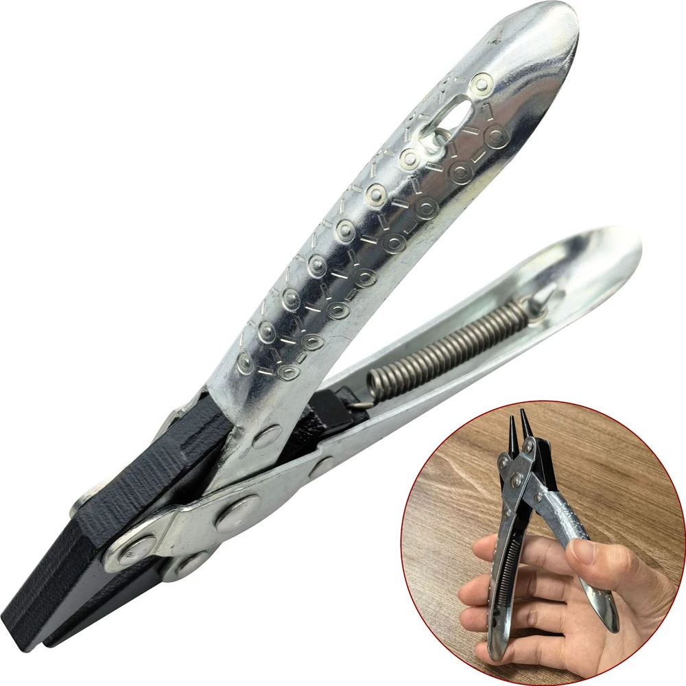 보석 클램핑용 스프링이 있는 평행 펜치 DIY 공예 탄소강 플랫 샤프 라운드 노즈 논슬립 펜치 보석 도구