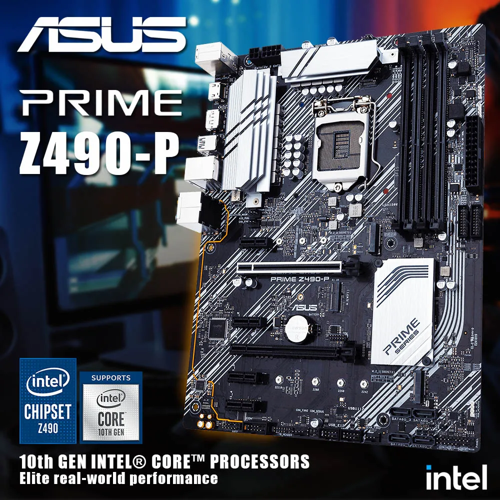 Asus Prime Z490-P Supporto Scheda Madre Intel Z490 Lga 1200 Atx Pci-E 3.0 Ddr4 128Gb Con Dual M.2 Sata Iii 6Gbps Usb 3.2 Gen 2