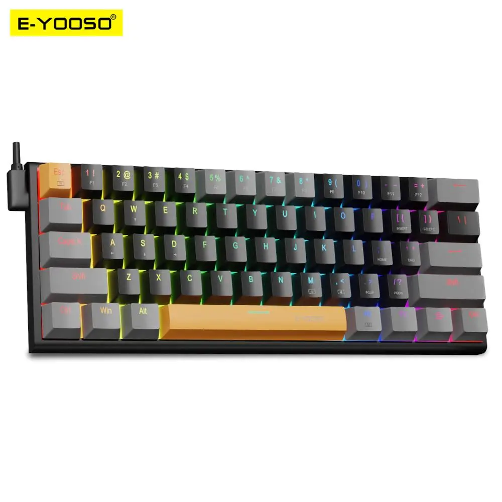 キーボード rgb E-YOOSO Z11 rgb usb 60% ミニメカニカルゲーミングキーボード青