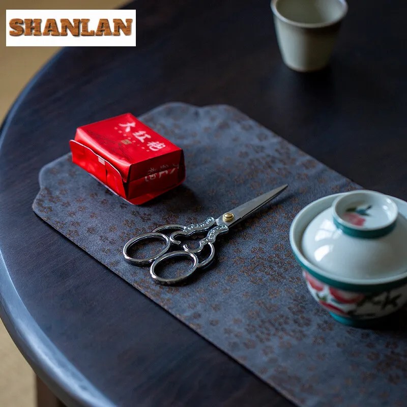 Handmade Stainless Steel Tea Scissors Household Small Scissors Cross Stitch Thread Art Leaf Retro Hand Gifts