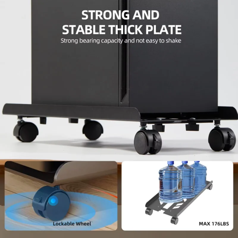 Yichuhaoxi Adjustable Mobile CPU Stand, Ventilated PC Stand For Floor