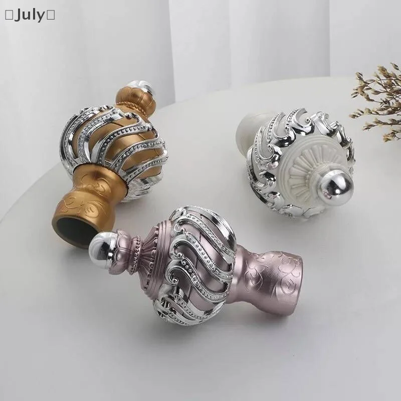 2pcs European Roman Rod Decorative Heads Sealing Plug Curtain Rod Accessories Spiral Curtain Protective Case