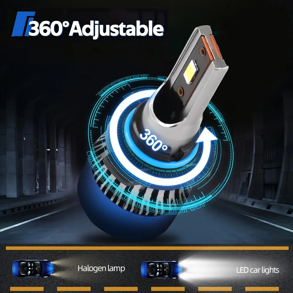 9005/HB3 LED Headlight Bulb Fit for Hyundai ACCENT 4 (2010-), 6000K White Lamp 800% Brightness, 190W/pair High Power,2pcs