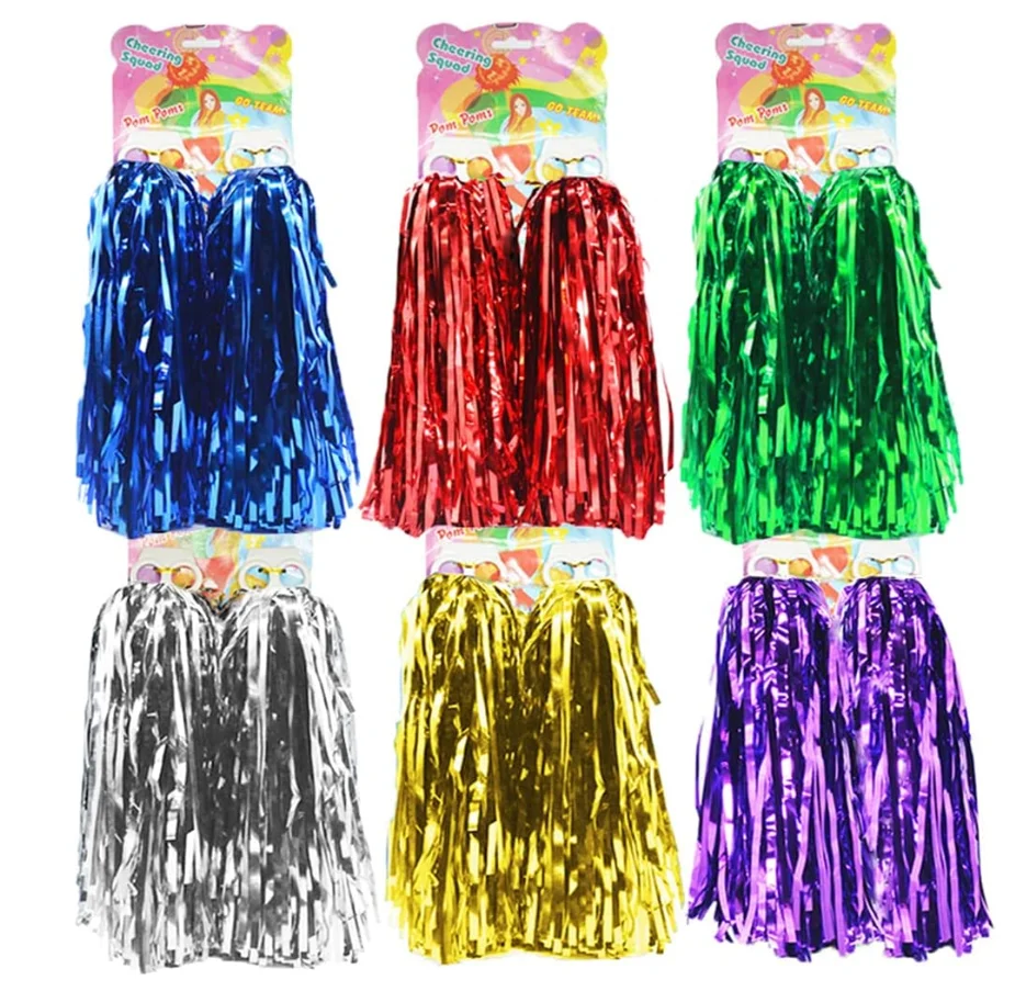 Factory Direct Sell PET Cheering Poms Green Cheerleading Pom Poms for Football Basketball Game