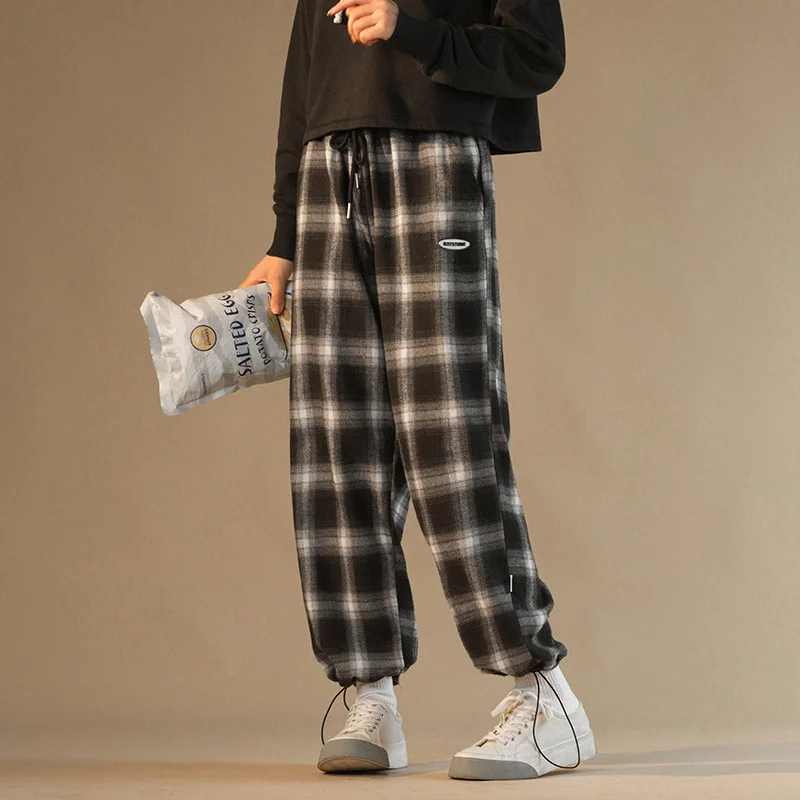 

Korean Trendy Plaid Pants Men's 2023 New Comfortable Pant Summer Loose Comfortable Casual All-match Hip Hop Striped Trousers