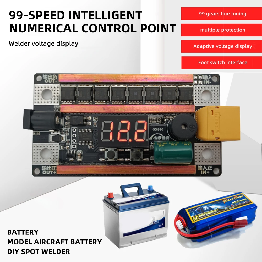 Portable Spot Welder DIY Kit 12V Battery Energy Storage Spot Welding Machine PCB Circuit Board Soldering Equipment Machine ly lithium battery activate equalizer 4 13 24 interfaces 5a 8a super current energy equalization board with metal casing