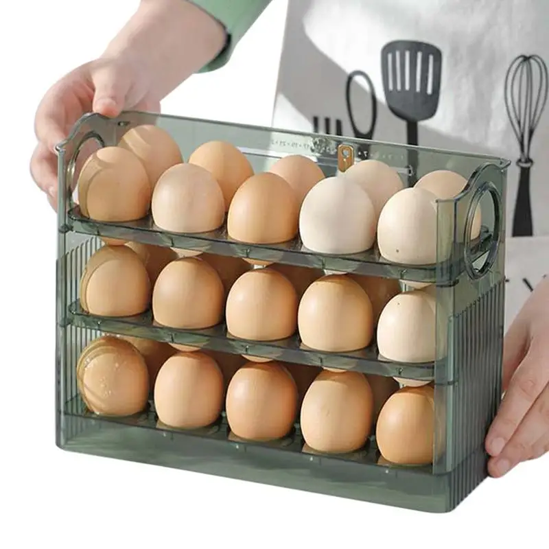 

Поднос для яиц в холодильнике, креативный Многофункциональный антиприжимный 3-уровневый поднос для яиц в холодильнике
