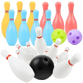 1 set di bowling in plastica colorata/bianca, per feste all'aperto, in interni, per squadre sportive, famiglie, compleanni, scuole, regali YMY