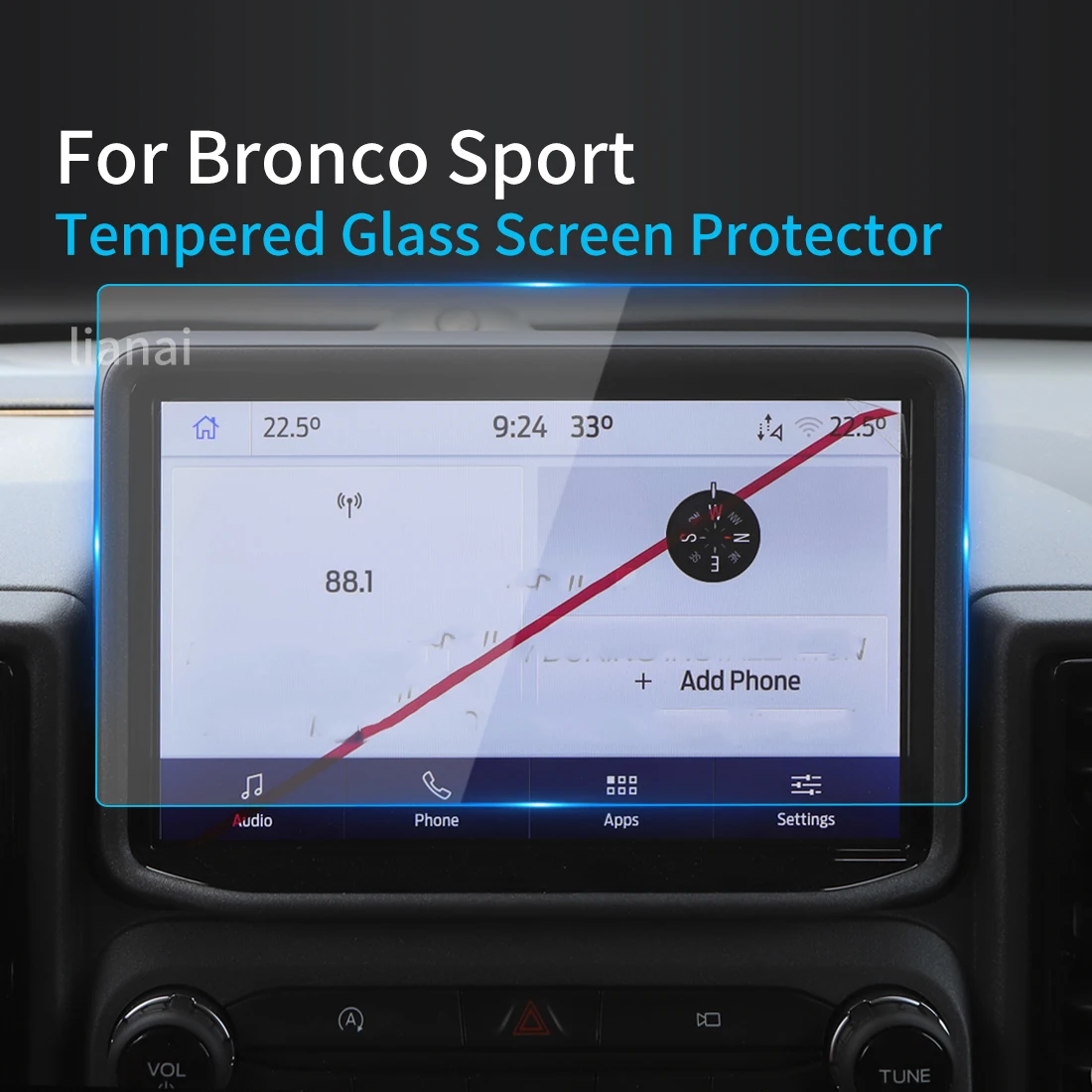 

Screen Protector For Ford Bronco Sport 2022 2023 Tempered Glass Protective Film Carplay Car Stickers Video Interior Accessories