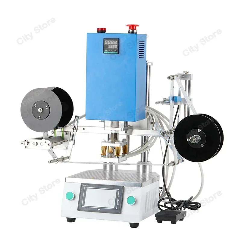 Full Automatic Hot Stamping Heat Transfer Machine Pneumatic Embossing Machine Stamping Pattern for Masks hat socks etc