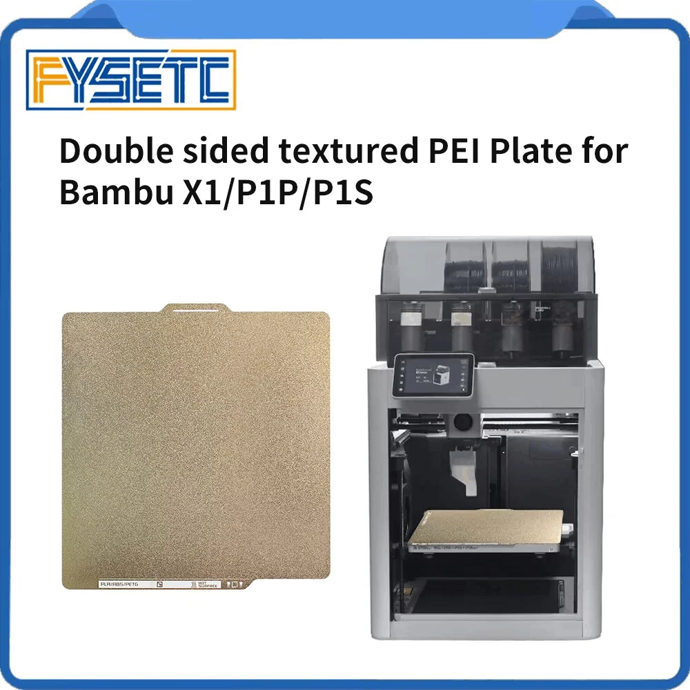 Piano di Stampa 3D Double Face PEO+PET per Bambu Lab X1 X1C X1E P1P P1S A1, Piastra in Acciaio a Molla 257x257mm con Superficie Liscia e Strutturata, ottimizzata per PLA/TPU/PETG/ABS Piano di Stampa 3D Double Face PEO+PET per Bambu Lab X1 X1C X1E P1P P1S A1, Piastra in Acciaio a Molla 257x257mm con Superficie Liscia e Strutturata, ottimizzata per PLA/TPU/PETG/ABS