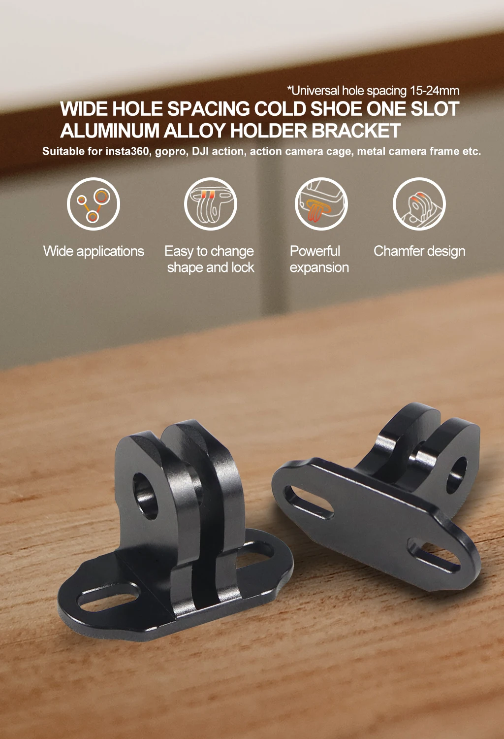 Aluminum Alloy M3 Mini Tripod Adapter Mount for GoPro DJI Action Camera Cage Acc