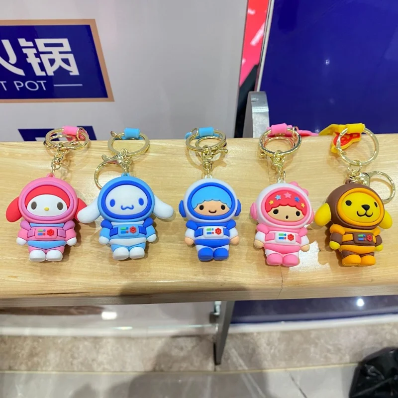 

Sanrio Space Series Key Chain Melody Kuromi Cinnamoroll Cartoon Silicone Girl Backpack Keychain Pendant Birthday Gift