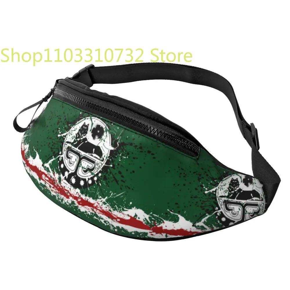 

Personalized Chechen Flag Fanny Pack for Women Men Fashion Chechnya Power Wolf Crossbody Waist Bag Traveling Phone Money Pouch