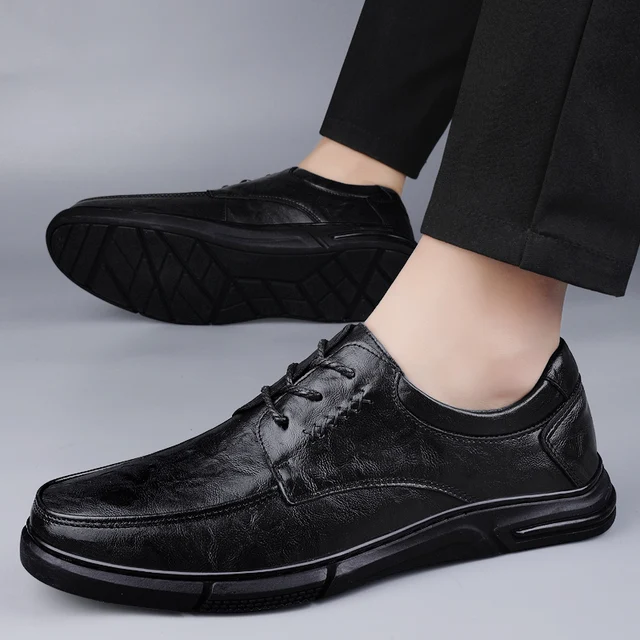 Genuine Leather Winter Warm Plush Men’s Loafers Shoes Casual Business Comfort at an Elegant Price