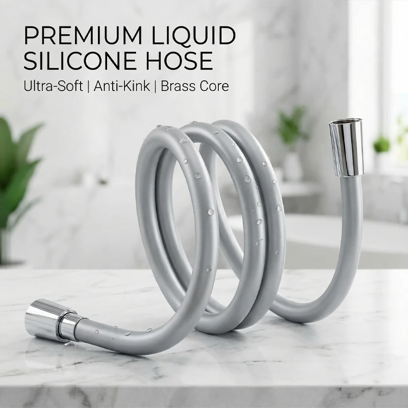 Premium Tangle-Free Silicone Shower Hose – Rustproof and Anti-Mold, Available in Multiple Lengths