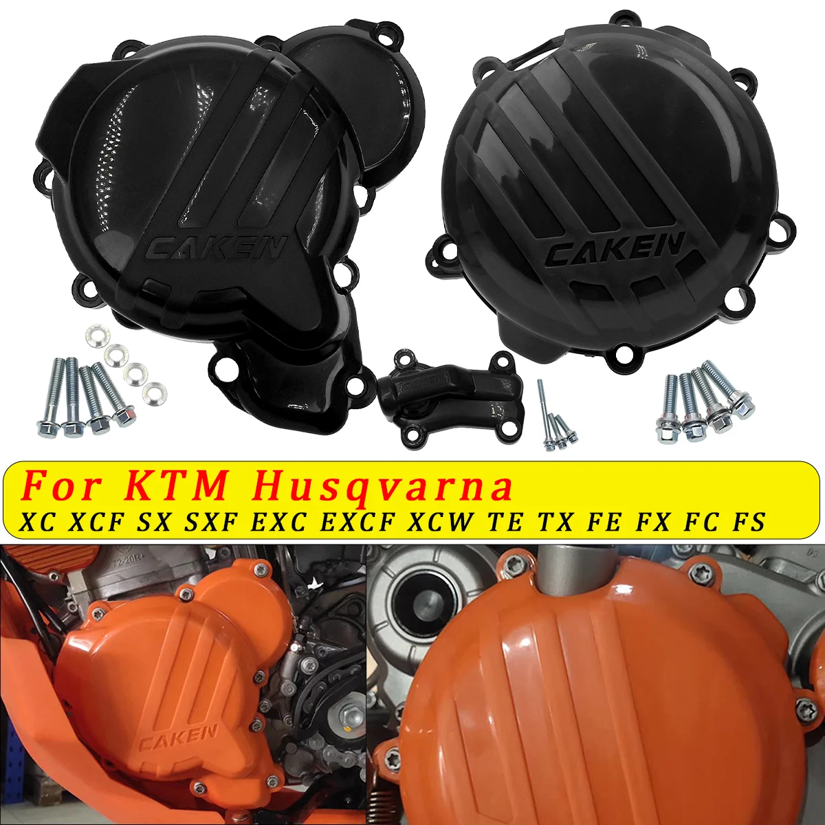 Motorrad Kupplung Abdeckung Magneto Motor Wasserpumpe Schutz Set Für KTM EXC SX XCW TPI 250 300 HUSQVARNA TE TC 250i 300i 2019-2023
