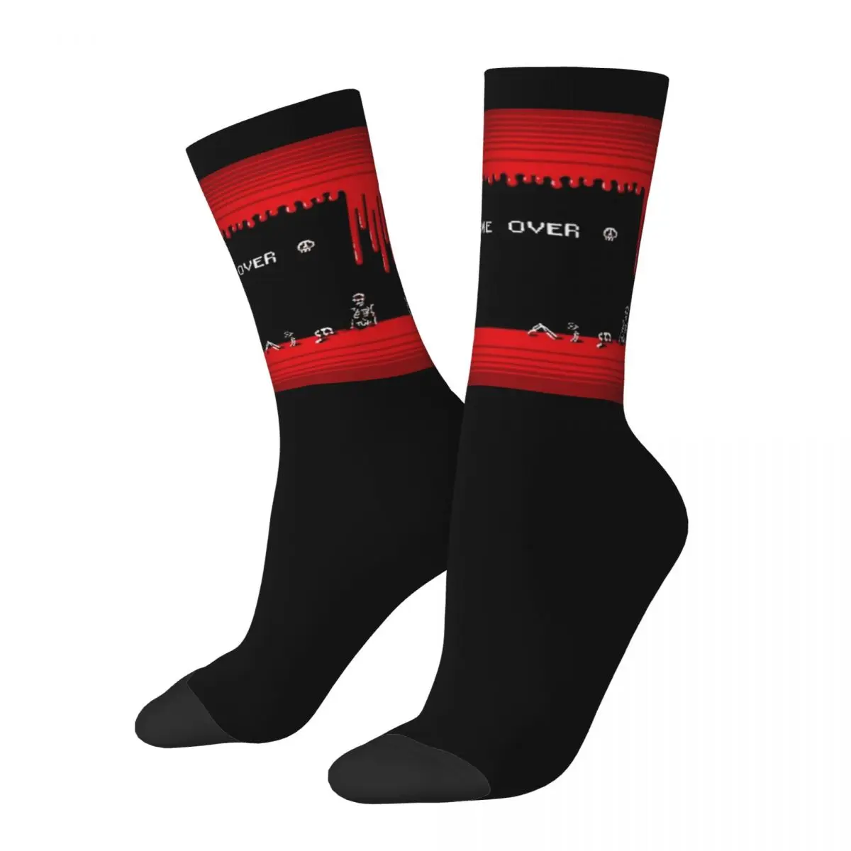 

Носки мужские компрессионные, смешные сумасшедшие носки с принтом, бесшовные, для игр в хип-хоп стиле Харадзюку, для видеоигр с зомби