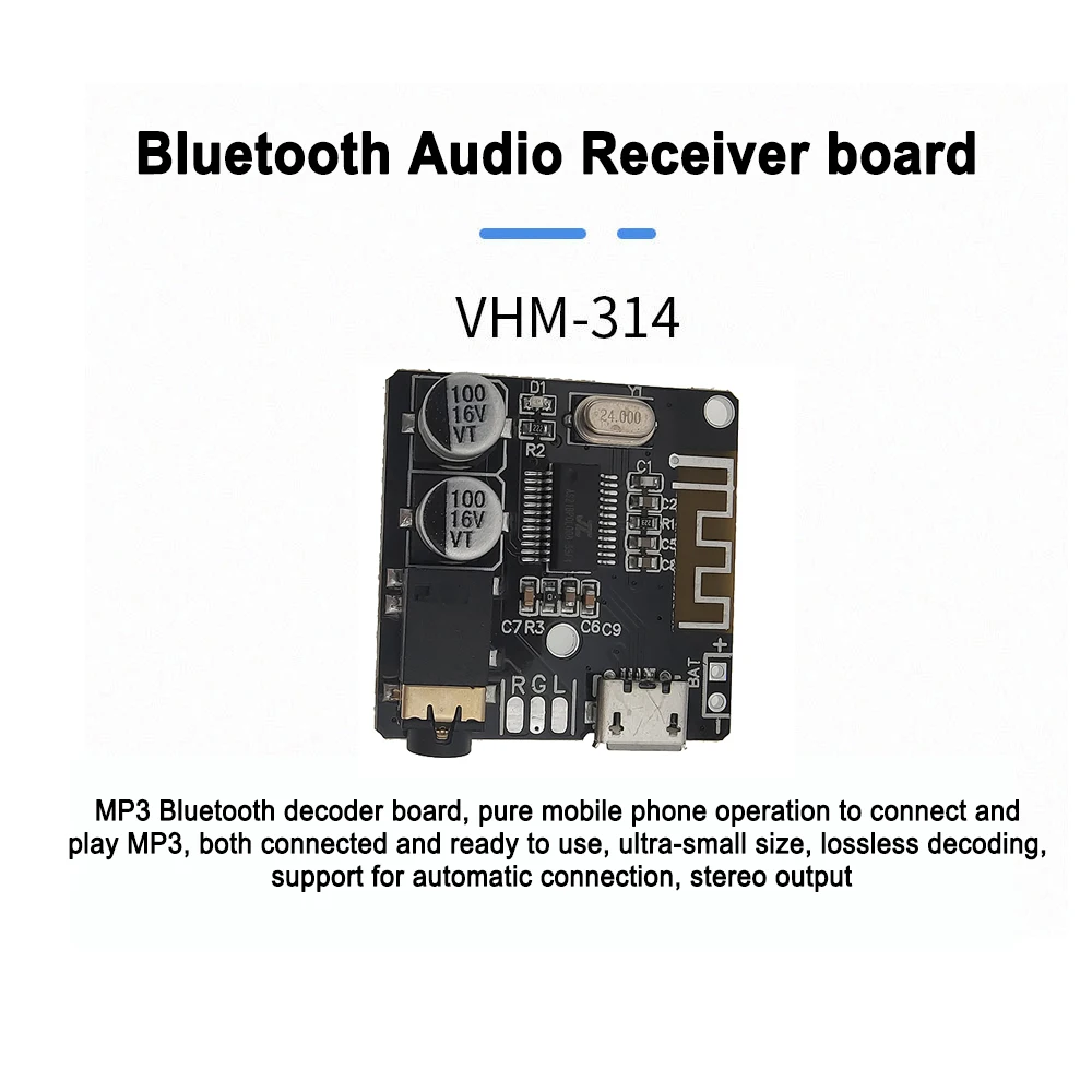 

VHM-314 Audio Receiver Board Bluetooth-compatible For MP3 Lossless Decoder Board Wireless Stereo Music Module Micro interface