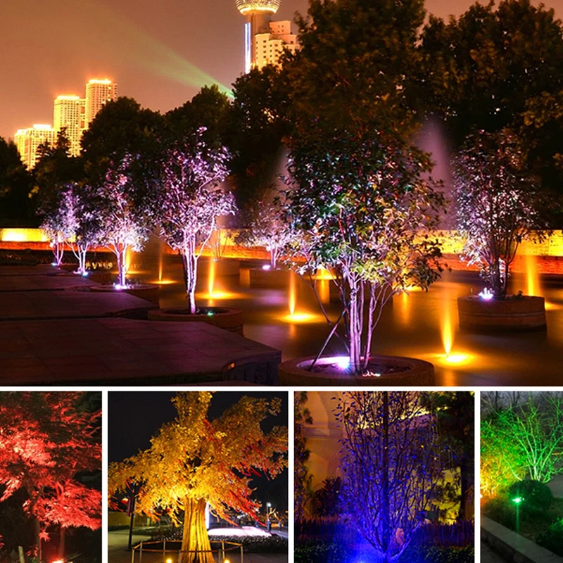 LED Path Light RGB Warm White Landscape Spotlight with Remote Control 6W 12V Waterproof Garden Yard Tree Lawn Outdoor Lighting garden lights