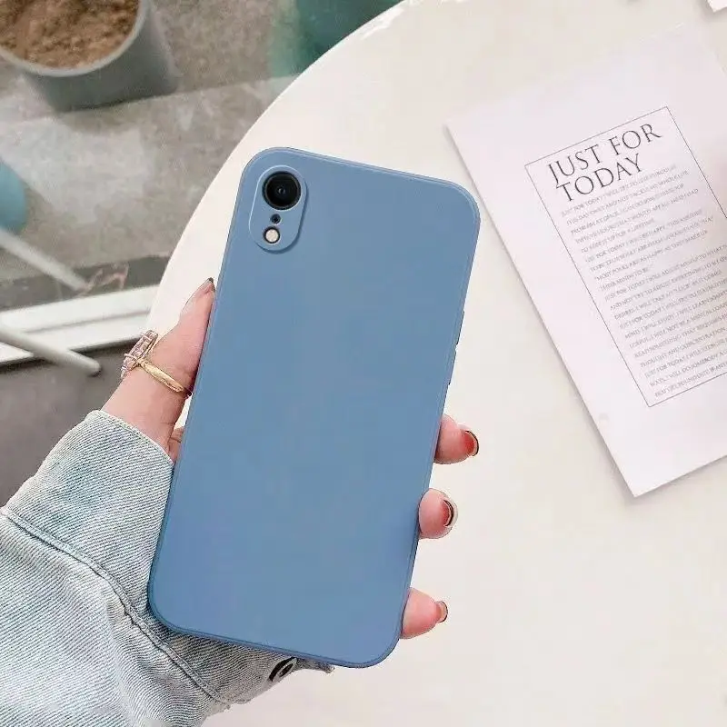 Liquid Silicone Phone Case for For iPhone XR X XS Max Matte Basic Cover Caqas
