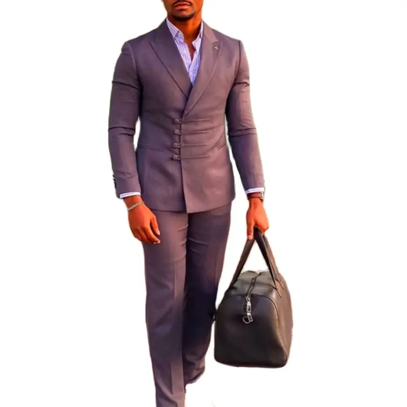 

Special Buttons Peak Lapel Men Suits Costume Homme Wedding Tuxedos 2 Pcs Party Groom Prom Slim Fit Terno Masculino Man Blazer