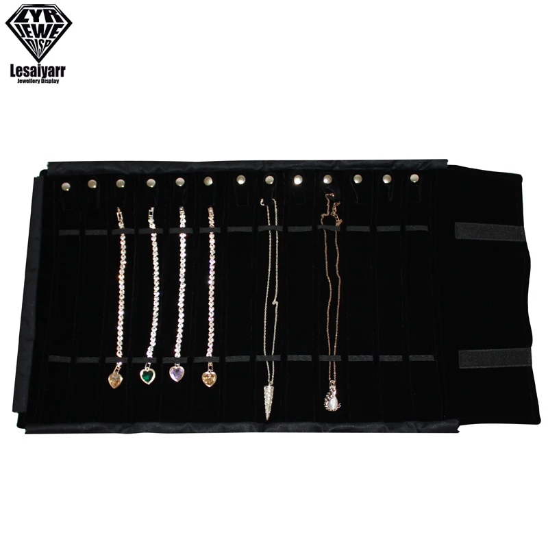 Ilènne - Sieradenhouder - Armbanden & Horloge Houder Display - 5 Rollen Zwart Velours