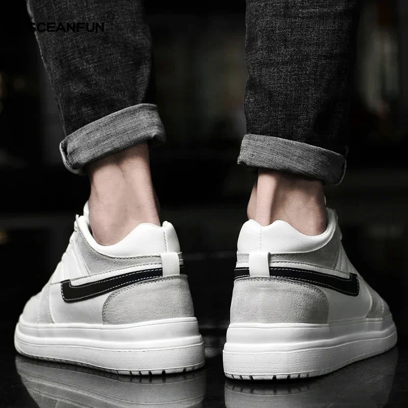 Genuine Leather height increasing elevator shoes men Woman increase shoes 6cm 8cm man sneakers sport casual shoes casual 5