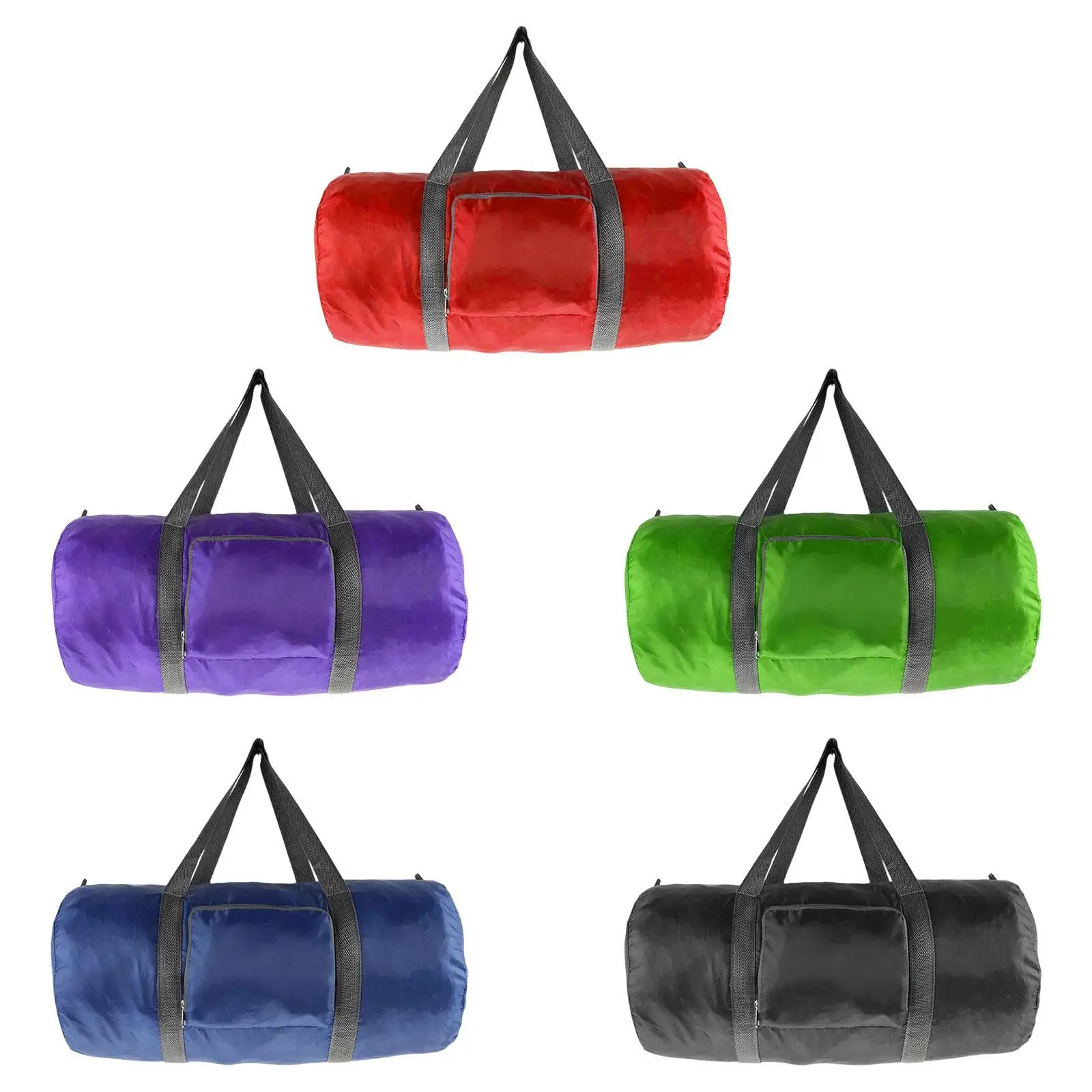 Foldable Travel Duffel Bag Tote Handbag Cylindrical Portable Overnight Weekender Bag Carry on for Outdoor Hiking Beach Sports