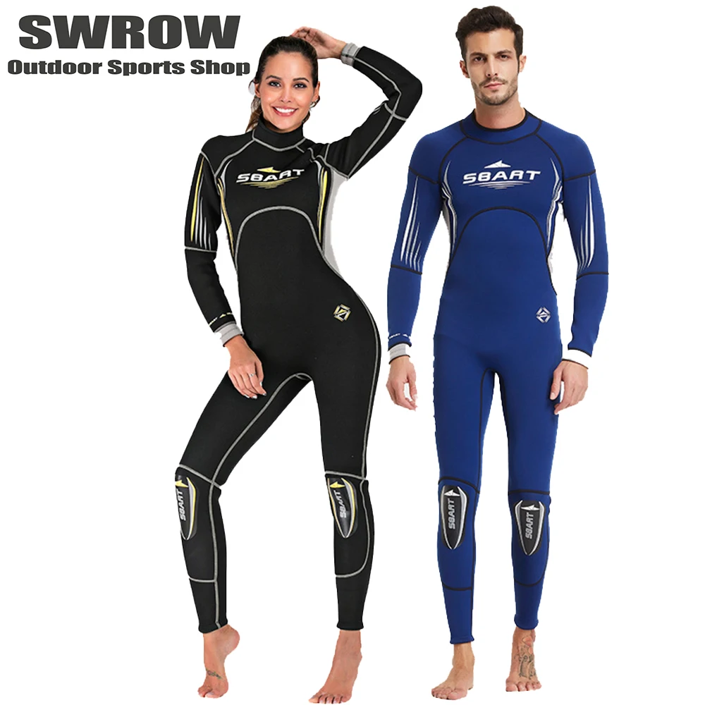

Men's 3MM Neoprene Diving Suit Women's Thickened and Warm One Piece Swimming Surfing Suit Front Zipper Water Sports Diving Suit