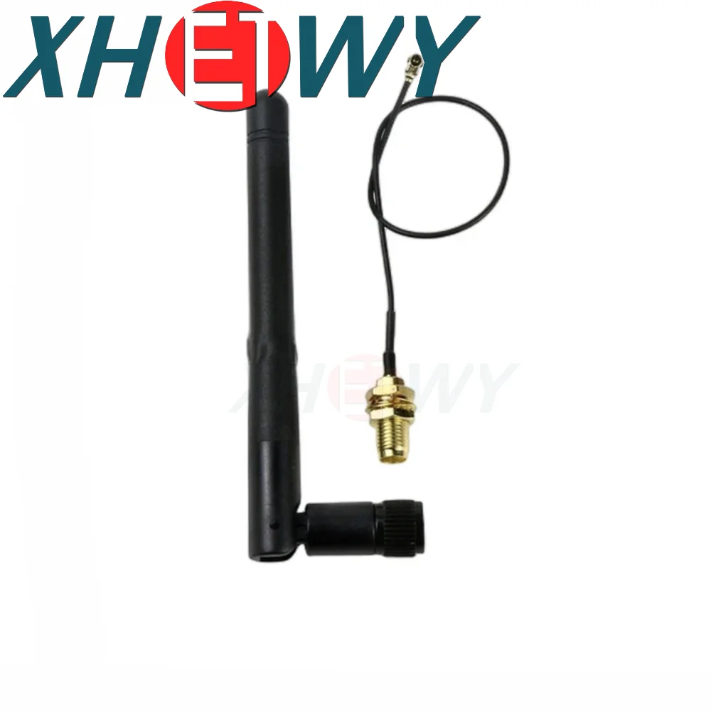 1PCS 2.4G WIFI module with IPEX to SMA female external antenna adapter, equipped with SMA male antenna