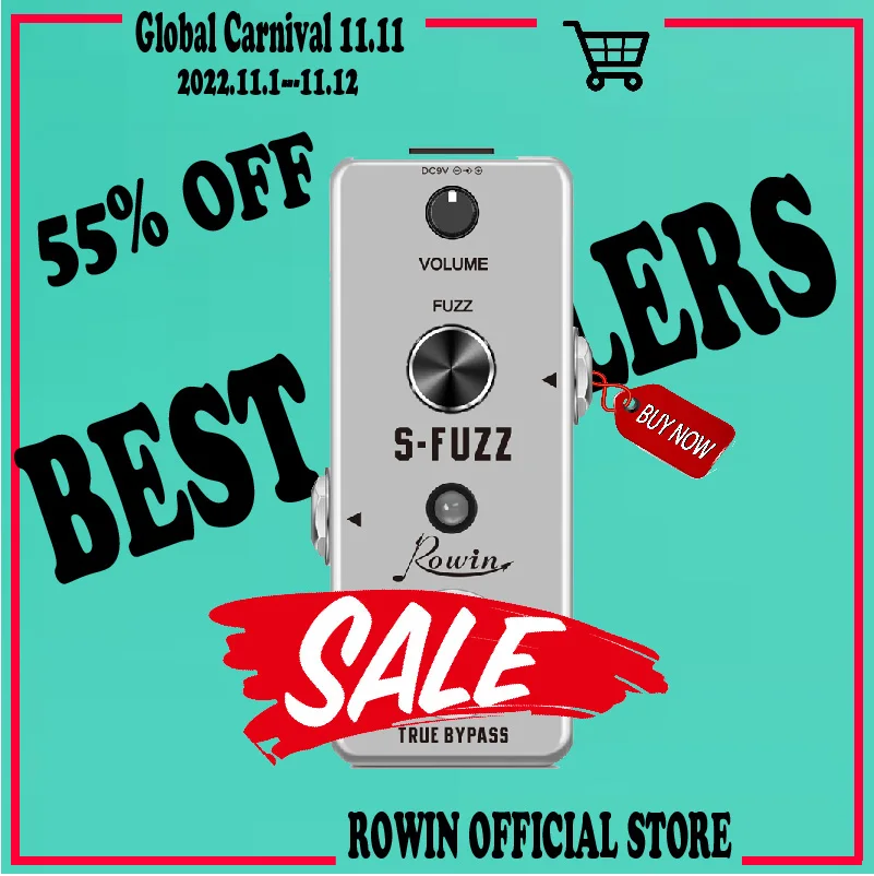 

Rowin LEF-325 S-FUZZ Analog Guitar Effect Pedal Classic Fuzz Sounds With True Bypass Footswitch