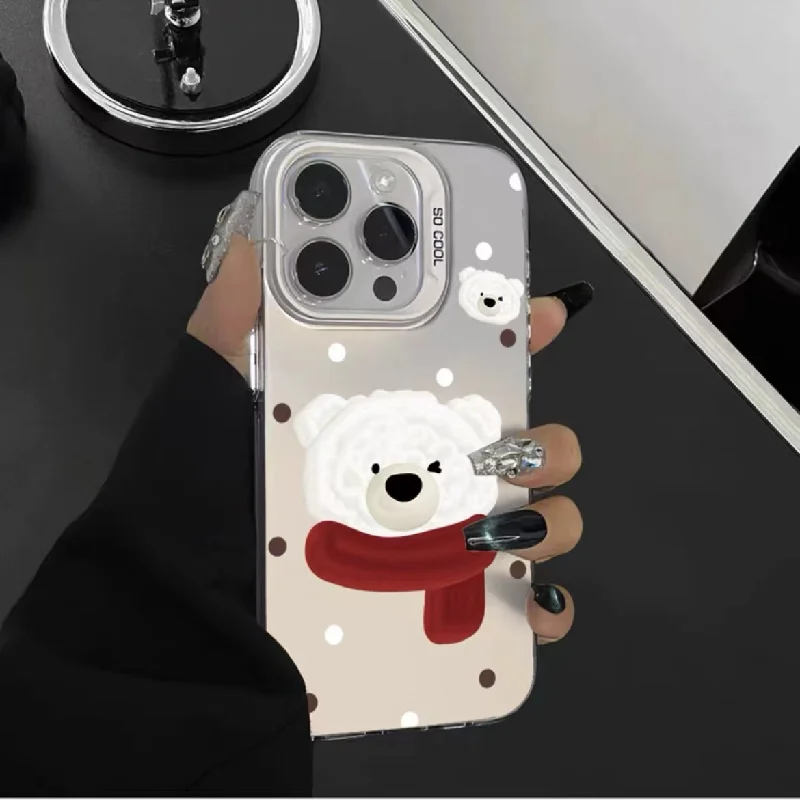 

New Scarf Bear Phone Case is Suitable for iPhone15 Plus14 Promax 13 Pro 12 Mini 11 Xr Xs 7 8 Plus Series Anti-fall Phone Cases