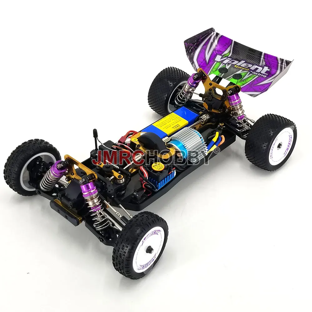 Wltoys 고속 버기, 금속 섀시 포함, 2.4G 4WD 오프로드 버쉬리스 RC 자동차, 60KMH, 1/10 신제품