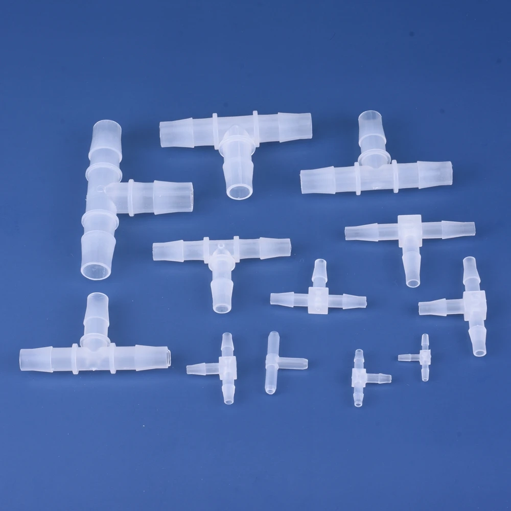 

Plastic Pipe Fitting 1.6mm - 25mm Pagoda Barb Equal 3 Way Tee Type Fish Tank PP Insert Hose Connector for Home Garden