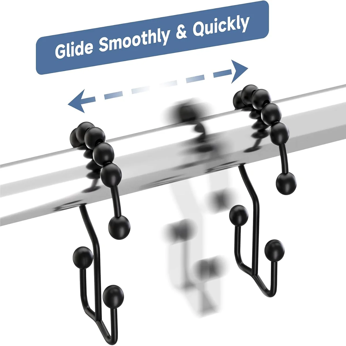 Shower Curtain Hooks, Double Sided 2