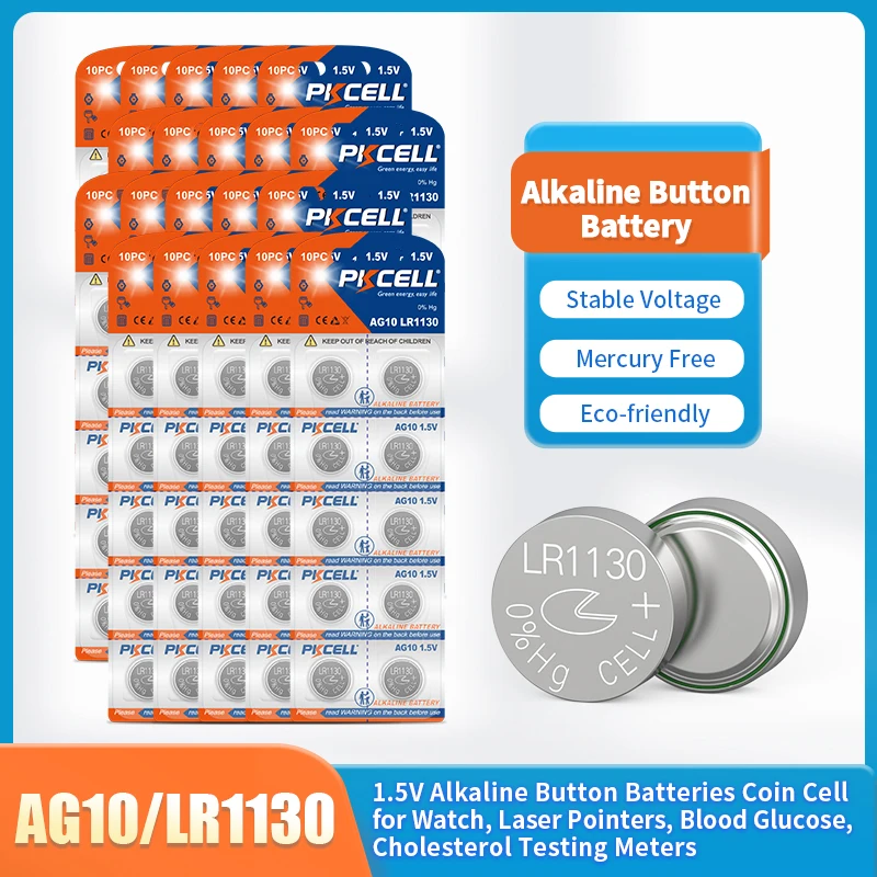 10-200 Pz Ag10 Batteria Alcalina A Bottone 1.5V Lr54 Lr1130 Cella A Bottone Per Puntatori Laser, Contatore Dell'Acqua Fotocamere Digitali Per Orologi