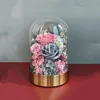15*30cm Light Wire Lumious Metal Base Glass Dome Vase Home Decoration Transparent Cover DIY Friend Gift Wedding Live Prop 4