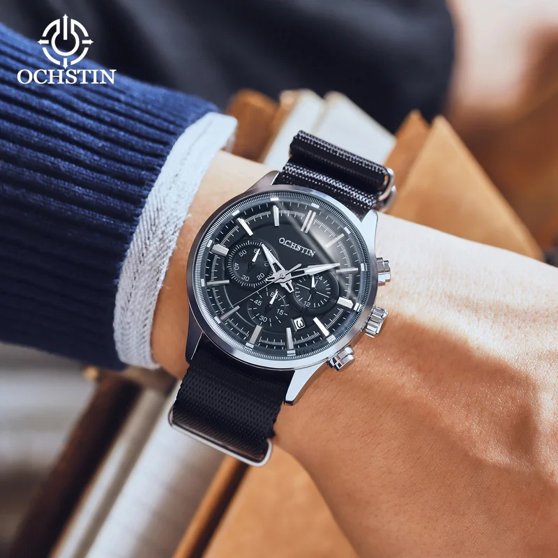 Ochstin 2024 New Fashionable and Trendy Navigator Series Original Multi functional Quartz Movement Watch Men's Quartz Watch