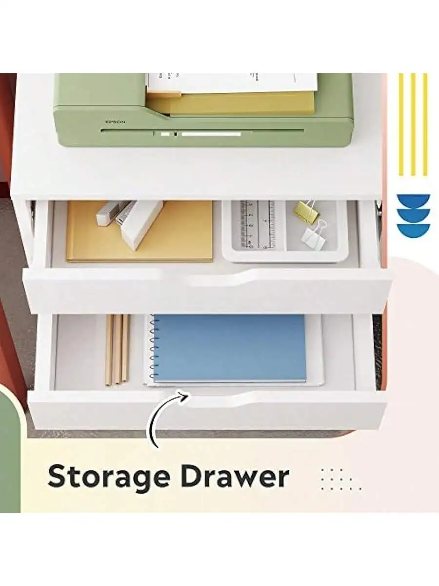 DEVAISE 7-Drawer Chest Wood Storage Dresser File Cabinet with Wheels White 4