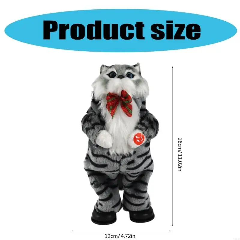 N1HB Musical Toy Kitten Figure Festive Christmas Decors New Year Plush