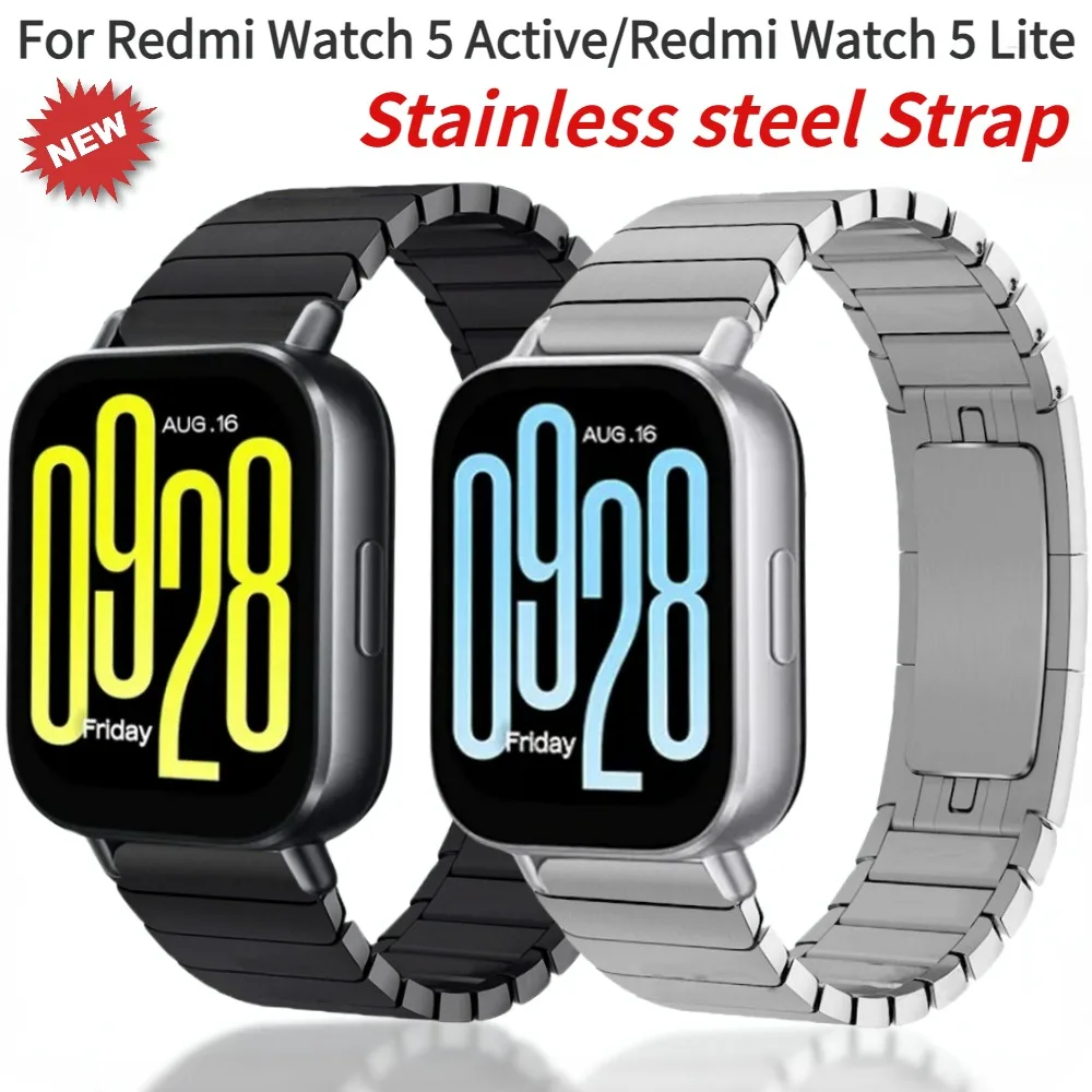 Metal Strap for Redmi Watch 5 Active Stainless steel Replaceable Bracelet Wristband for Redmi Watch 5 Lite Correa Accessories