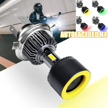 엔젤 아이 LED 자동차 헤드라이트 하이 로우 전구, 1x4 컬러, HS1 P43T 오토바이, 자동 플러그 앤 플레이, 스쿠터 램프, 흰색 6000K, 12 V, 24V